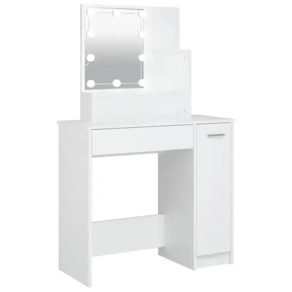 Coiffeuse - Table De Maquillage Avec LED Blanc 86,5x35x136 Cm