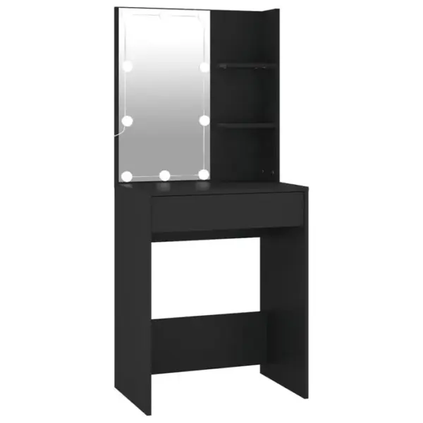 Coiffeuse - Table De Maquillage Avec LED Noir 60x40x140 Cm