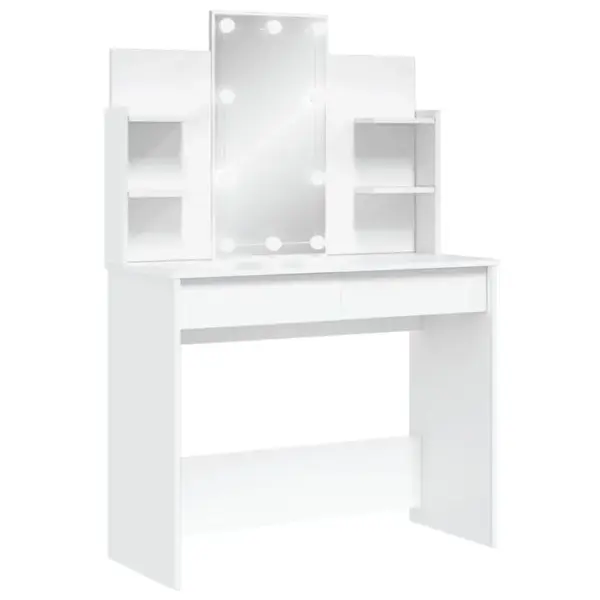 Coiffeuse - Table De Maquillage Avec Lumières LED Blanc 96x40x142 Cm