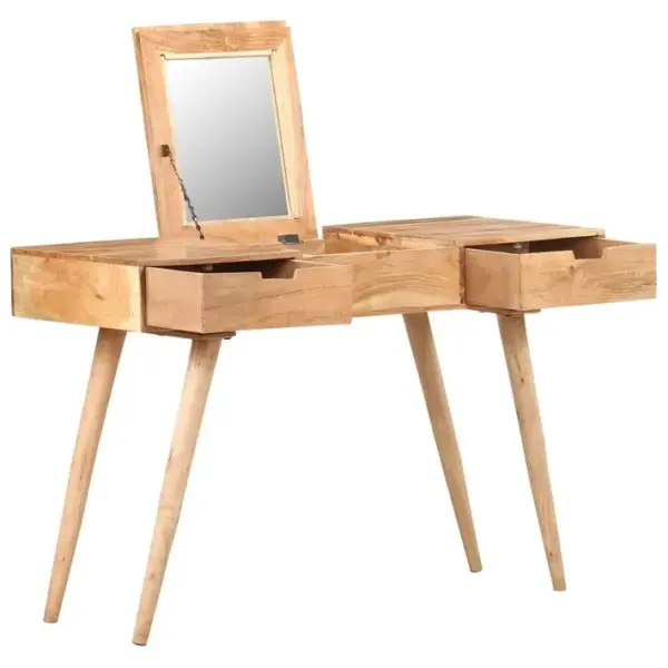 Coiffeuse - Table De Maquillage Avec Miroir 112x45x76 Cm Bois Dacacia Massif