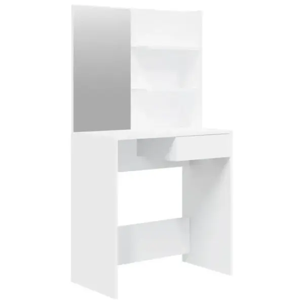 Coiffeuse - Table De Maquillage Avec Miroir Blanc 74,5x40x141 Cm