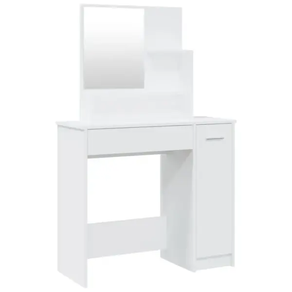 Coiffeuse - Table De Maquillage Avec Miroir Blanc 86,5x35x136 Cm