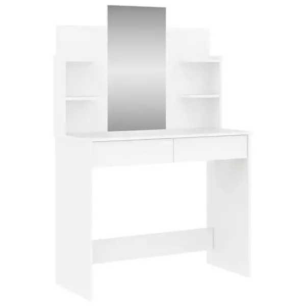 Coiffeuse - Table De Maquillage Avec Miroir Blanc 96x39x142 Cm