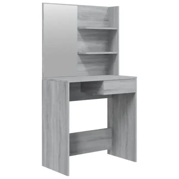 Coiffeuse - Table De Maquillage Avec Miroir Sonoma Gris 74,5x40x141 Cm