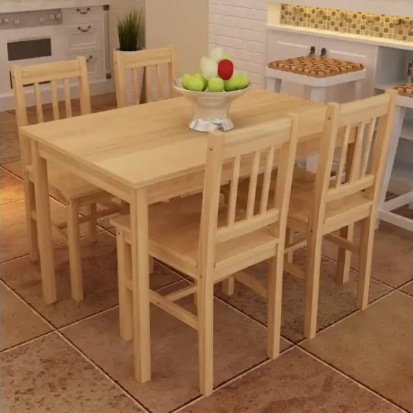 Ensemble Table à Manger Avec 4 Chaises - Ensemble Table Et Chaises En Bois Naturel