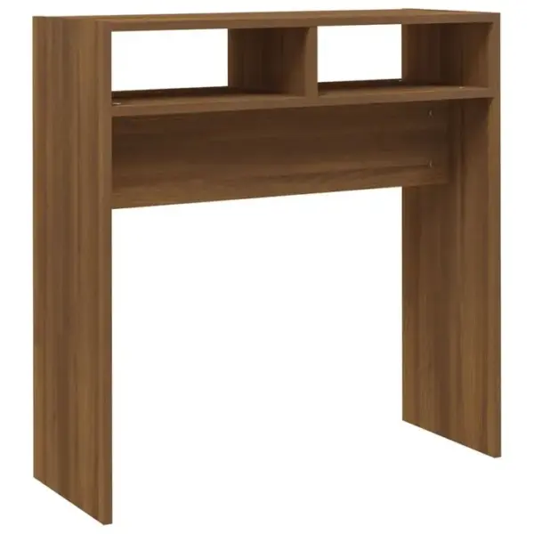 Table Console, Table Dentrée, Console Meuble Chêne Marron 78x30x80 Cm Bois Dingénierie