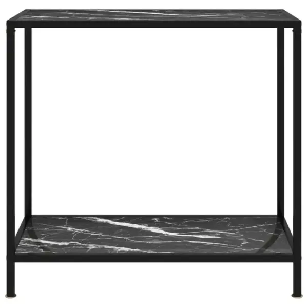 Table Console, Table Dentrée, Console Meuble Noir 80x35x75 Cm Verre Trempé