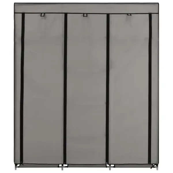 Armoire De Rangement - Armoire De Chambre Avec Compartiments Et Barres Gris 150x45x175 Cm Tissu