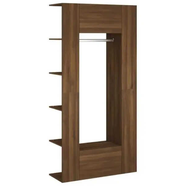 Armoire De Rangement De Couloir - Armoire De Chambre 2 Pièces Chêne Marron Bois Dingénierie