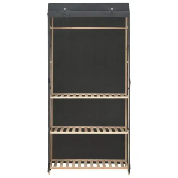 Armoire De Rangement - Armoire De Chambre à 3 Niveaux Gris 79 X 40 X 170 Cm Tissu