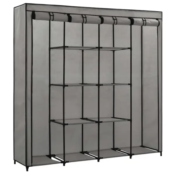 Armoire De Rangement - Armoire De Chambre Avec 4 Compartiments Gris 175x45x170 Cm