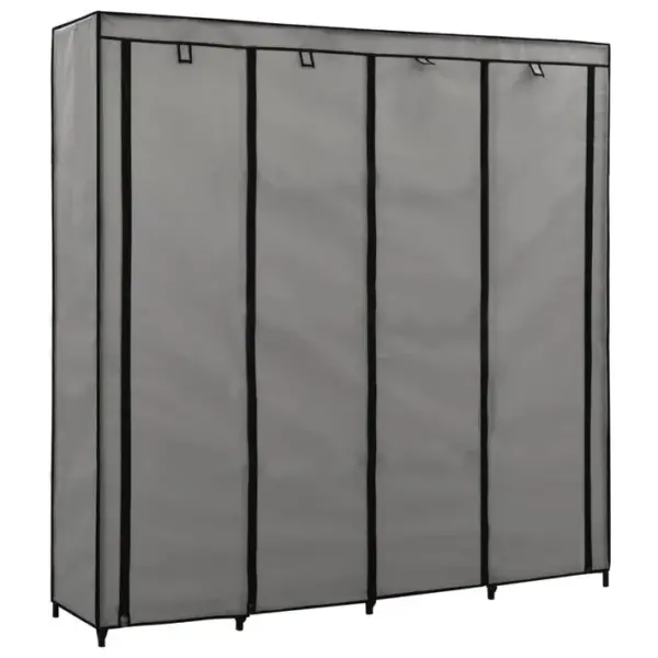 Armoire De Rangement - Armoire De Chambre Avec 4 Compartiments Gris 175x45x170 Cm