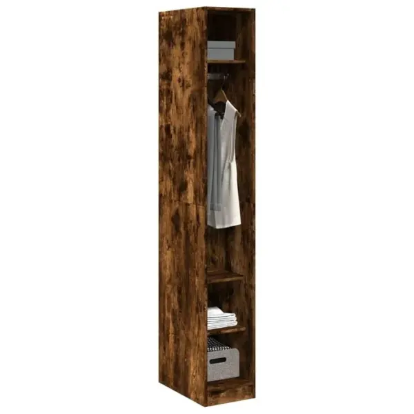 Armoire De Rangement - Armoire De Chambre Chêne Fumé 30x50x200 Cm Bois Dingénierie