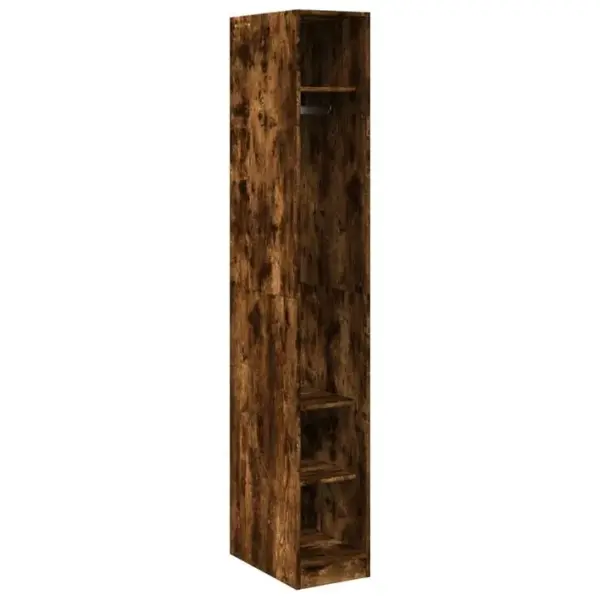 Armoire De Rangement - Armoire De Chambre Chêne Fumé 30x50x200 Cm Bois Dingénierie