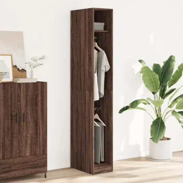 Armoire De Rangement - Armoire De Chambre Chêne Marron 30x50x200 Cm Bois Dingénierie