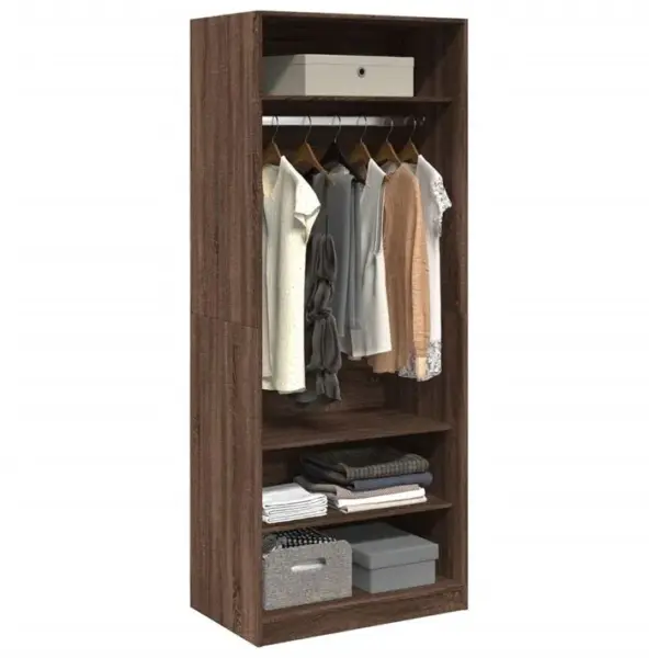 Armoire De Rangement - Armoire De Chambre Chêne Marron 80x50x200 Cm Bois Dingénierie