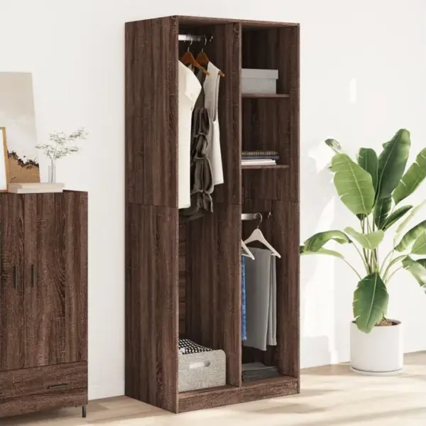 Armoire De Rangement - Armoire De Chambre Chêne Marron 80x50x200 Cm Bois Dingénierie