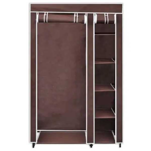 Armoire De Rangement - Armoire De Chambre En Tissu 2 Pièces Marron