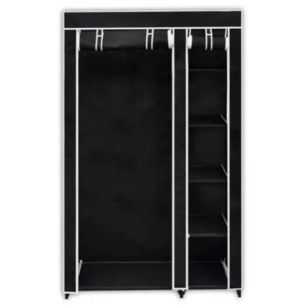 Armoire De Rangement - Armoire De Chambre En Tissu 2 Pièces Noir