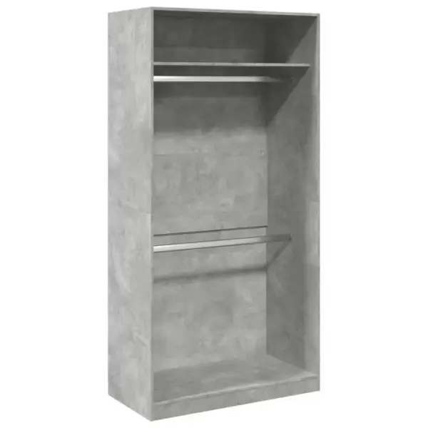 Armoire De Rangement - Armoire De Chambre Gris Béton 100x50x200 Cm Aggloméré