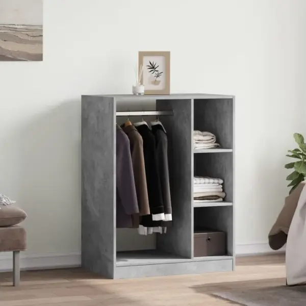 Armoire De Rangement - Armoire De Chambre Gris Béton 77x48x102 Cm Bois Dingénierie