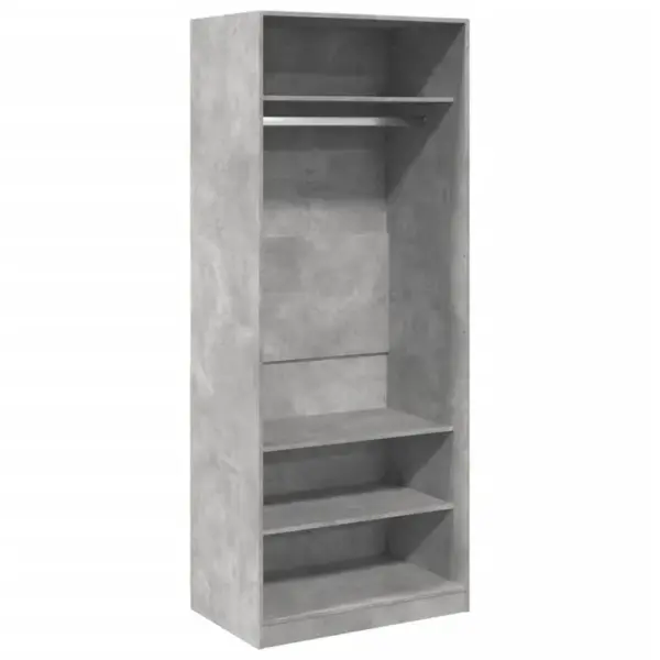 Armoire De Rangement - Armoire De Chambre Gris Béton 80x50x200 Cm Bois Dingénierie