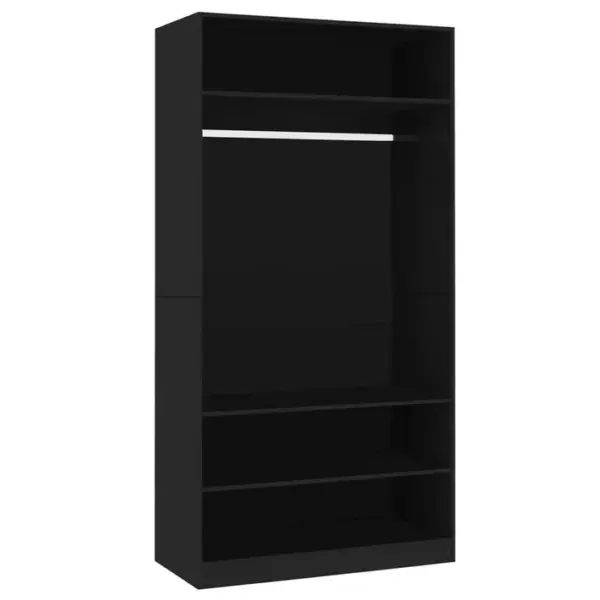 Armoire De Rangement - Armoire De Chambre Noir 100 X 50 X 200 Cm Bois Dingénierie