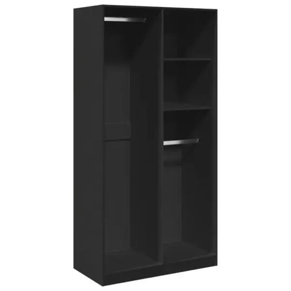 Armoire De Rangement - Armoire De Chambre Noir 100x50x200 Cm Aggloméré