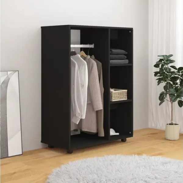 Armoire De Rangement - Armoire De Chambre Noir 80x40x110 Cm Bois D?ingénierie