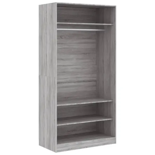 Armoire De Rangement - Armoire De Chambre Sonoma Gris 100x50x200 Cm Bois Dingénierie