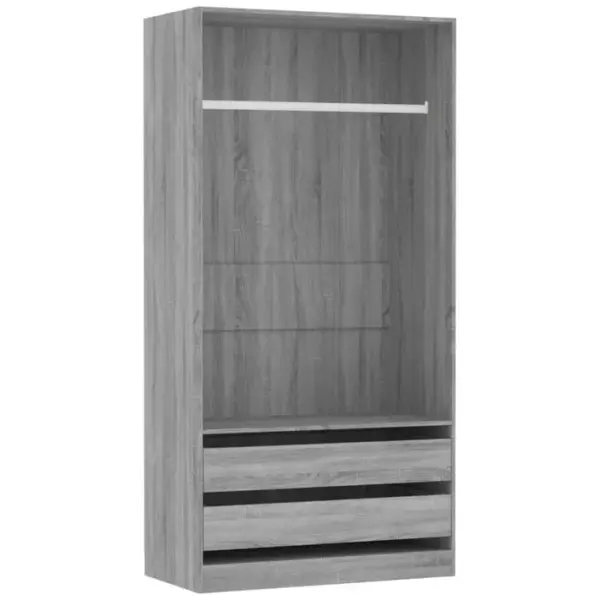 Armoire De Rangement - Armoire De Chambre Sonoma Gris 100x50x200 Cm Bois Dingénierie