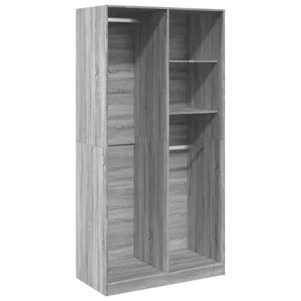 Armoire De Rangement - Armoire De Chambre Sonoma Gris 100x50x200 Cm Bois Dingénierie