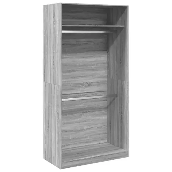 Armoire De Rangement - Armoire De Chambre Sonoma Gris 100x50x200 Cm Bois Dingénierie