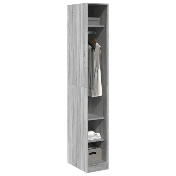 Armoire De Rangement - Armoire De Chambre Sonoma Gris 30x50x200 Cm Bois Dingénierie