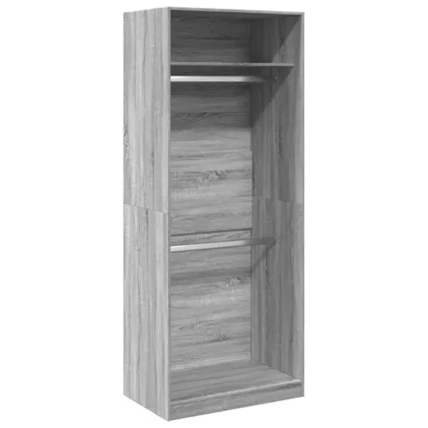 Armoire De Rangement - Armoire De Chambre Sonoma Gris 80x50x200 Cm Bois Dingénierie