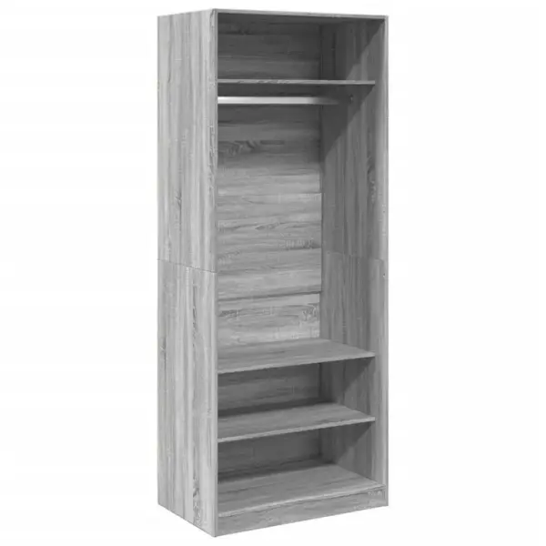 Armoire De Rangement - Armoire De Chambre Sonoma Gris 80x50x200 Cm Bois Dingénierie