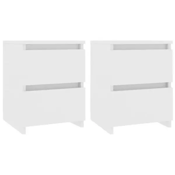 Lot De 2 Tables De Chevet - Tables De Nuit Table Dappoint Blanc 30x30x40 Cm Bois Dingénierie