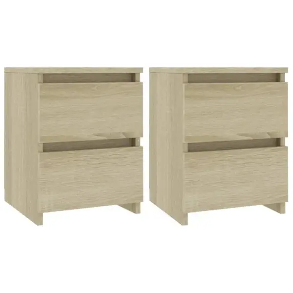 Lot De 2 Tables De Chevet - Tables De Nuit Table Dappoint Chêne Sonoma 30x30x40 Cm Bois Ingénierie