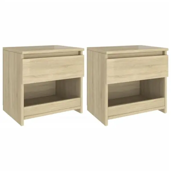 Lot De 2 Tables De Chevet - Tables De Nuit Table Dappoint Chêne Sonoma 40x30x39 Cm Aggloméré