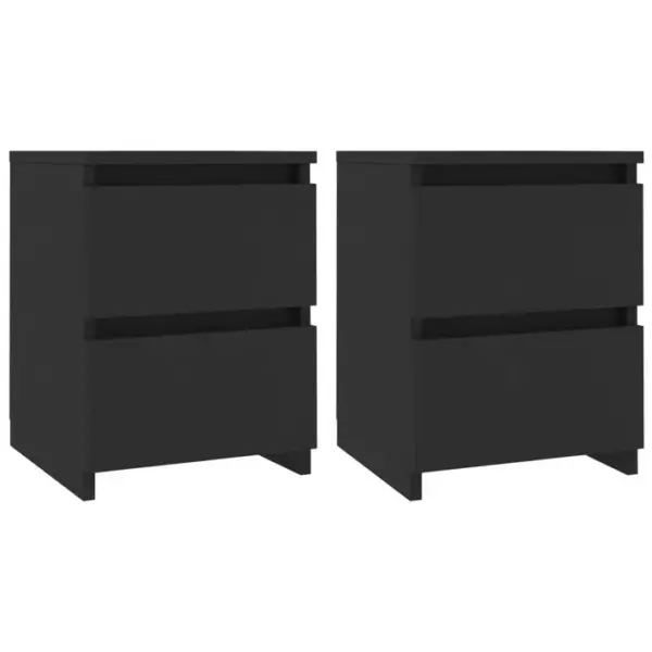 Lot De 2 Tables De Chevet - Tables De Nuit Table Dappoint Noir 30x30x40 Cm Bois Dingénierie